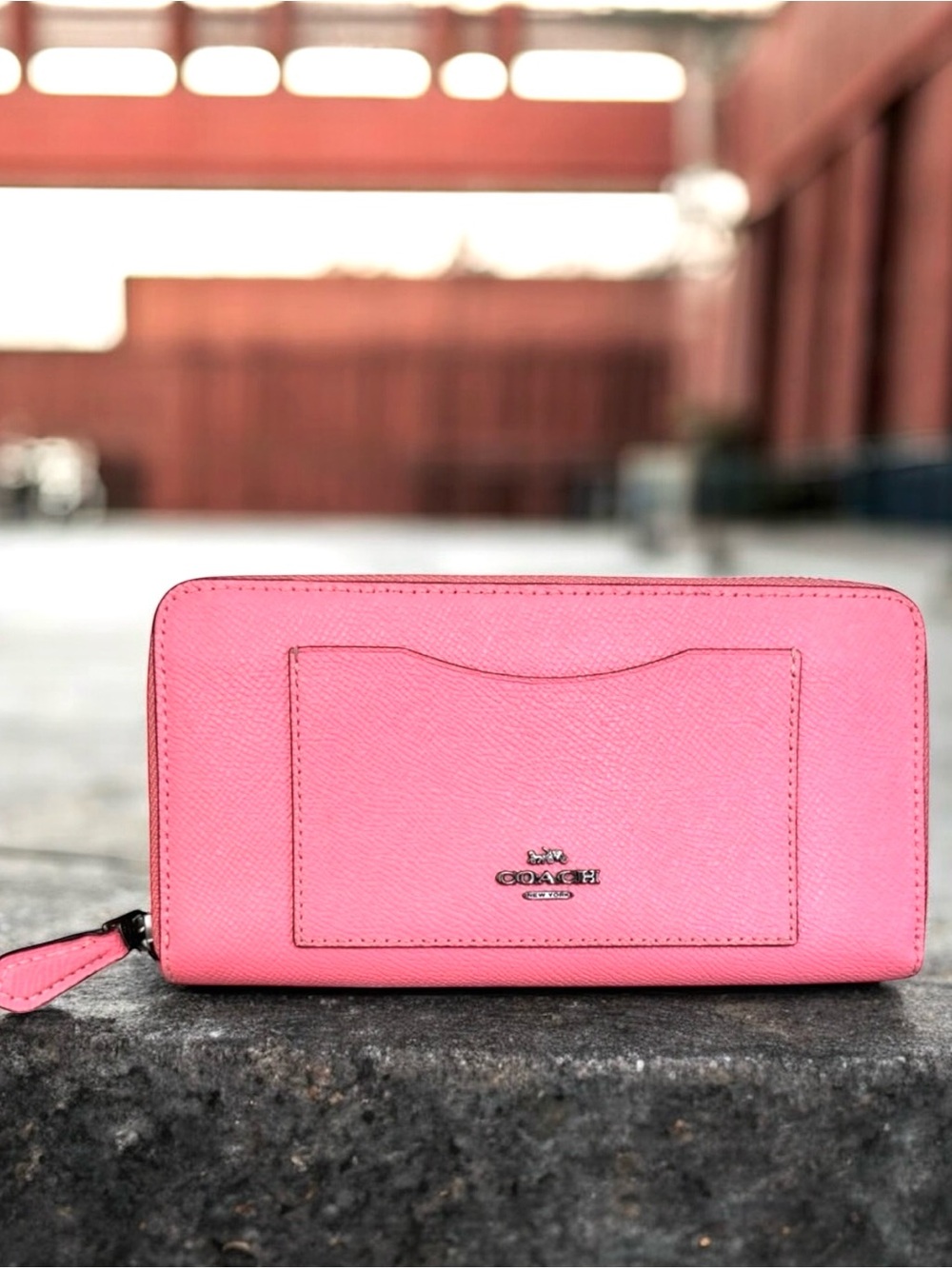 Coach Accordion Pink Zip Wallet